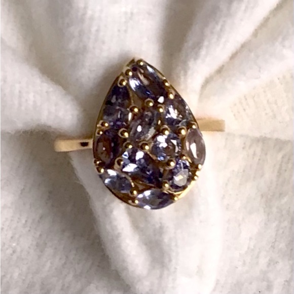 Tanzanite Teardrop Ring in 14kt Vermeil - Picture 6 of 6